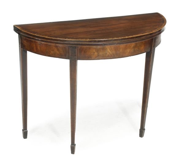 A George III mahogany and cross branded folding ca
