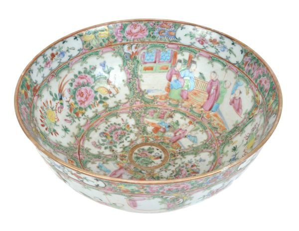 A Chinese famille rose porcelain punch bowl , 19 - 2