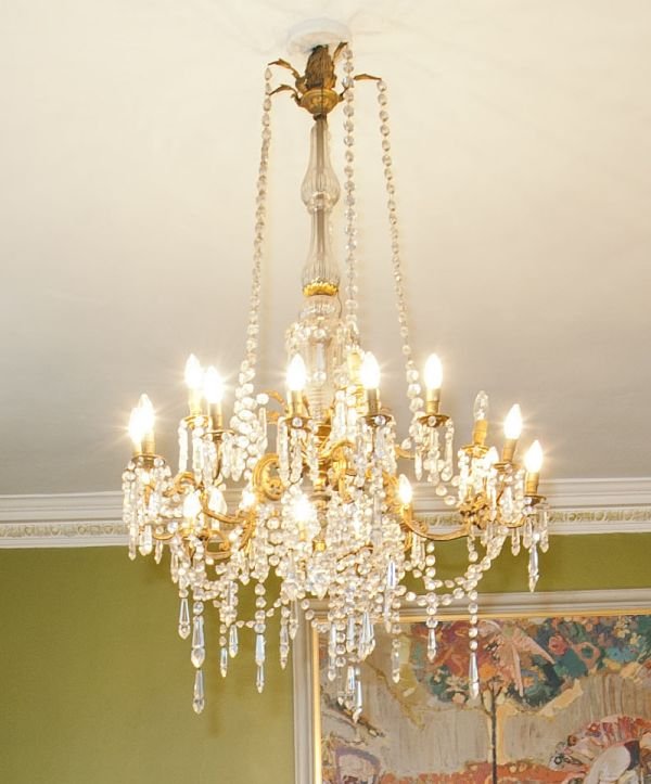 A Continental gilt metal and glass twenty light ch