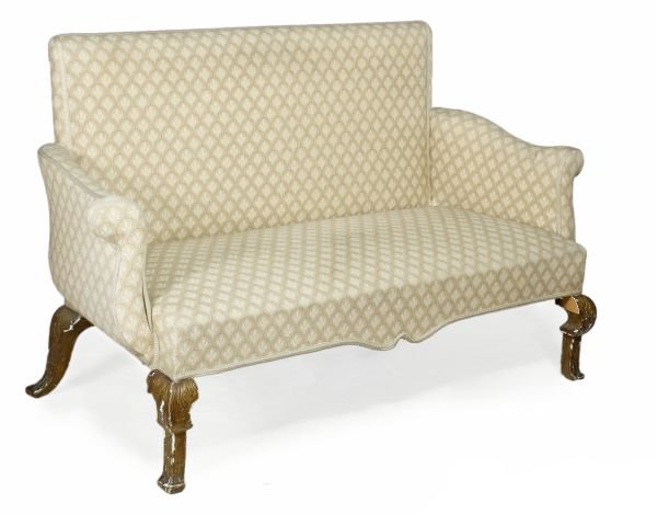 A pair of Continental giltwood and upholstered sea