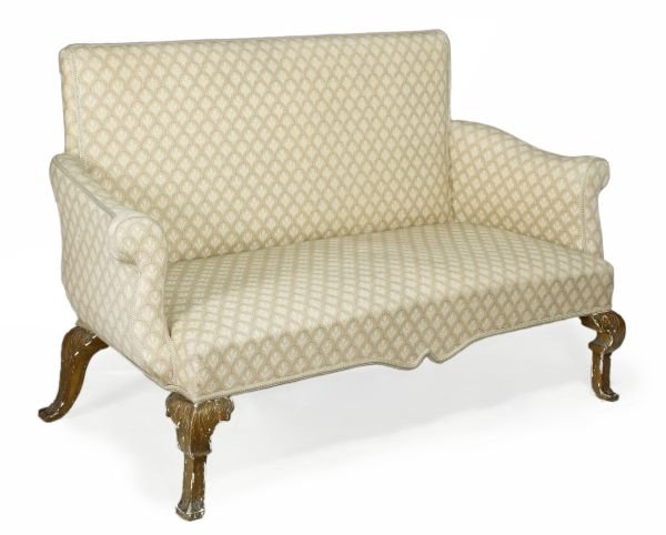A pair of Continental giltwood and upholstered sea - 2