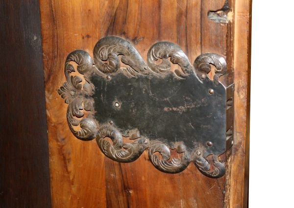 A German walnut cabinet, 18th century and later, - 3