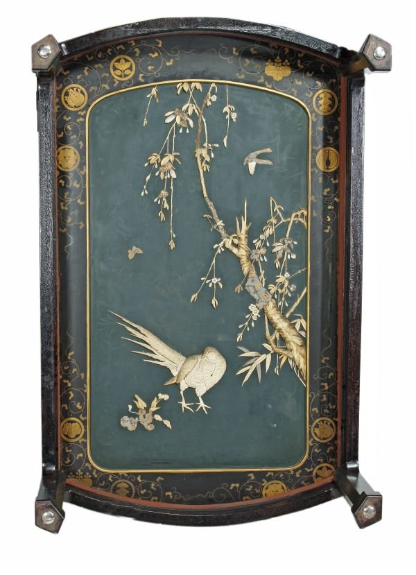 A Chinese painted and parcel gilt wood low table, - 3