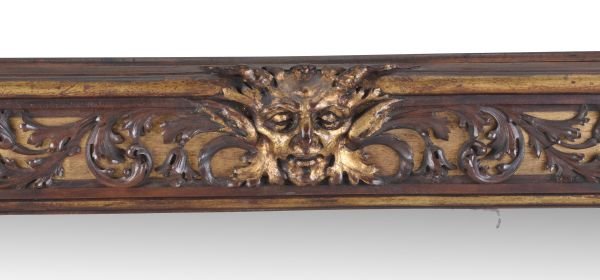 An Italian carved walnut framed and parcel gilt wa - 2