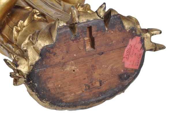 A South East Asian gilt wood figure of an attendan - 3