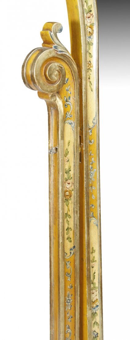 An Italian carved gilded and painted wood framed c - 2