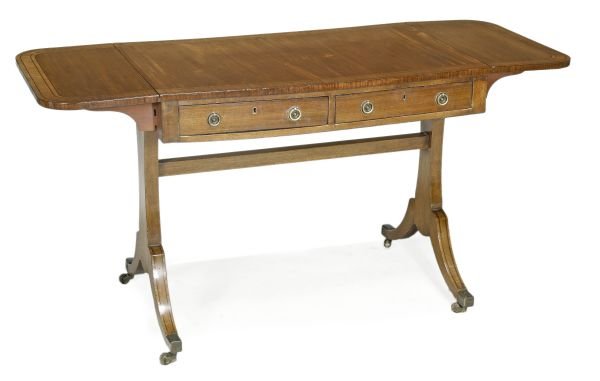 A George III mahogany and ebony sofa table, late 1
