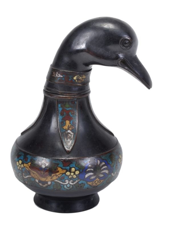 A Chinese bronze flask , in archaic style, the cov