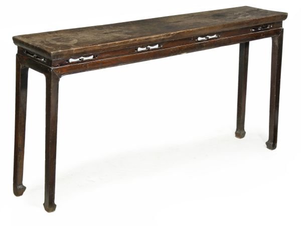 A Chinese elm and hardwood altar table , 19th cent