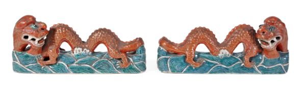 A pair of Chinese Canton dragons, 18th century, s