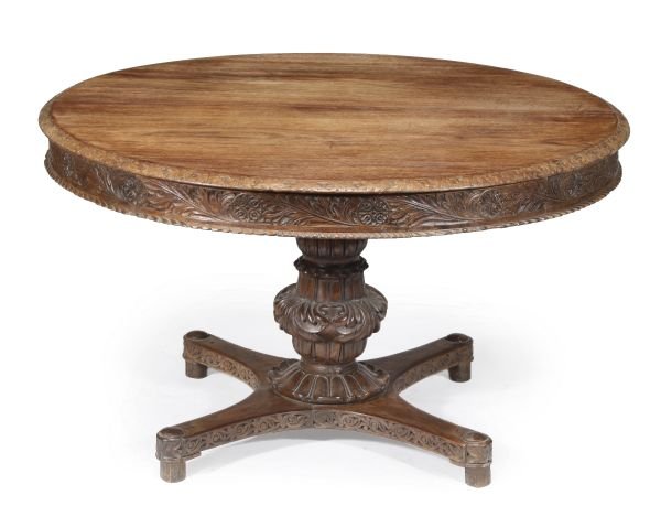 A William IV Anglo-Indian dining table , circa 183