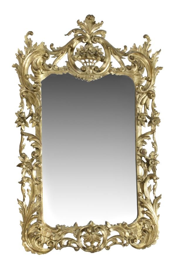 A Continental carved giltwood wall mirror, circa