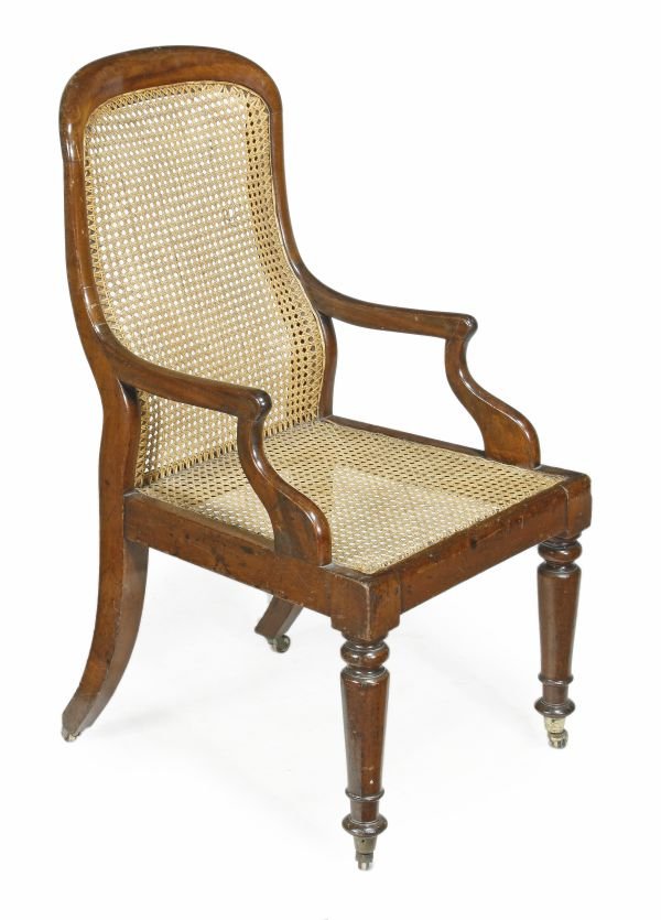 A William IV mahogany and caned armchair, circa 1