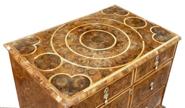 A William and Mary olive oyster veneered and holly - 2
