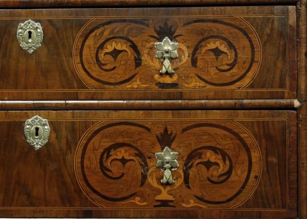 A William and Mary walnut and marquetry chest of d - 3