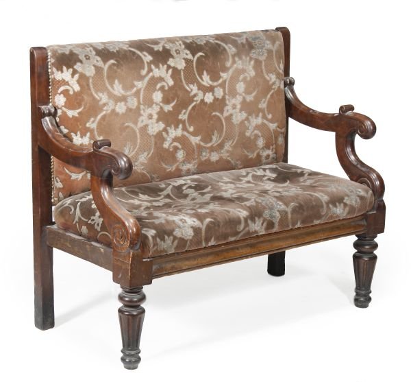 A William IV mahogany window seat, circa 1835, pa