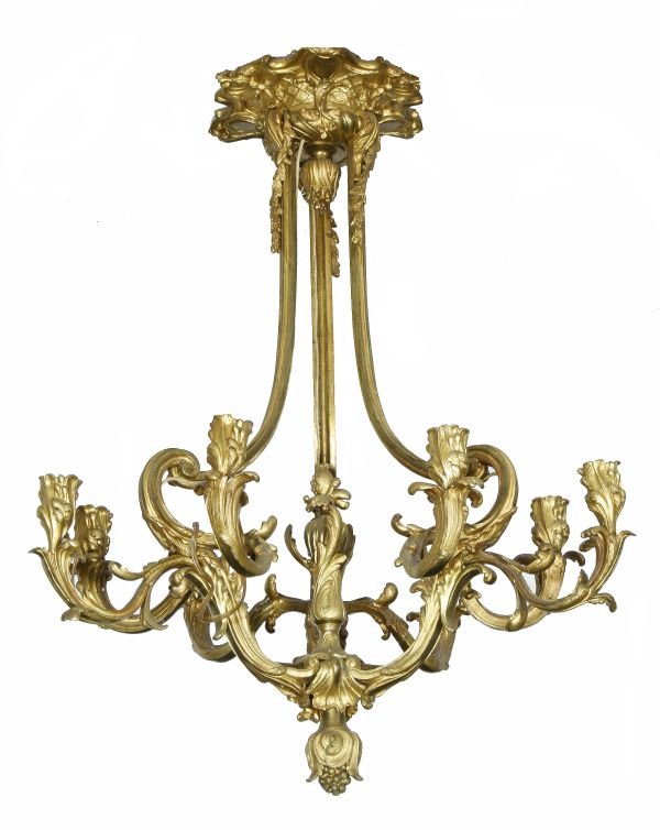 A gilt metal chandelier, in Continental 18th centu