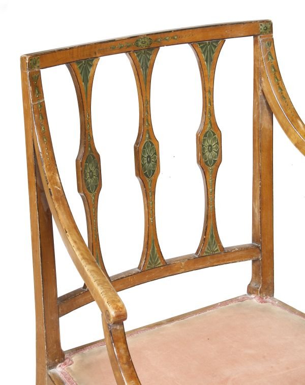 A pair of George III painted beech armchairs circa - 2