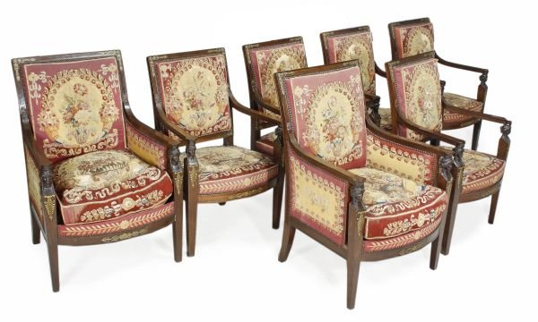 An Empire mahogany and gilt metal mounted suite of - 2