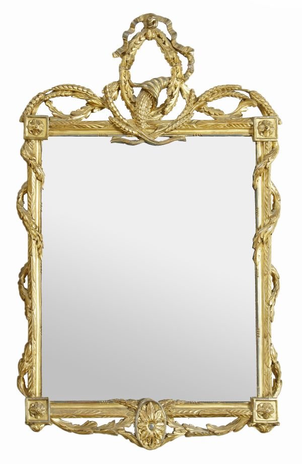 A Continental carved giltwood wall mirror, circa