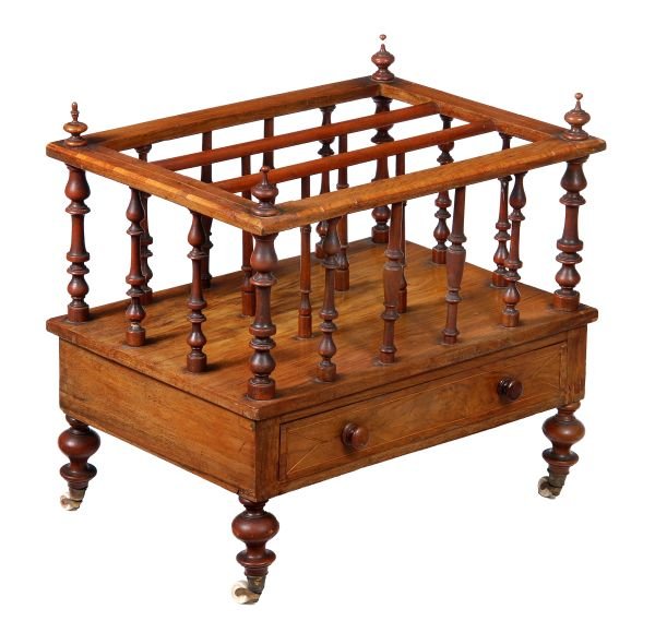 A Victorian walnut Canterbury, third quarter 19th