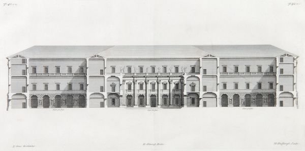 Six various prints depicting architecture, late 1