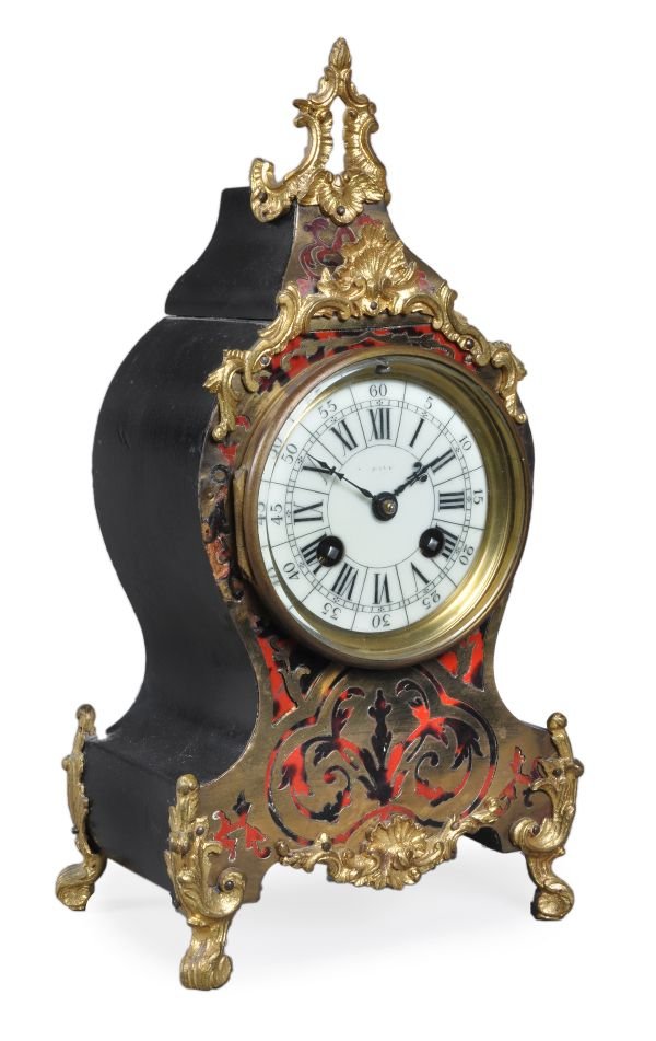 A French Boulle mantel clock, late 19th century,