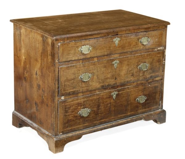 A George II walnut chest of drawers , circa 1740,