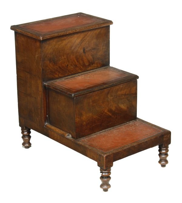 A set of Regency mahogany library steps , circa 18