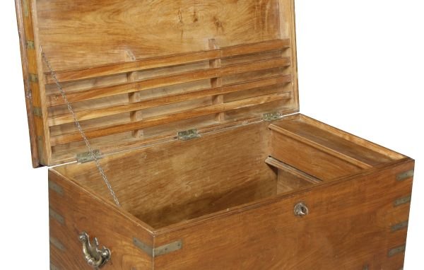 A hardwood and brass mounted chest, late 19th/ ea - 2