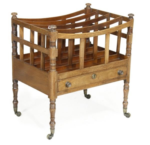 A Regency mahogany Canterbury , circa 1815, four d