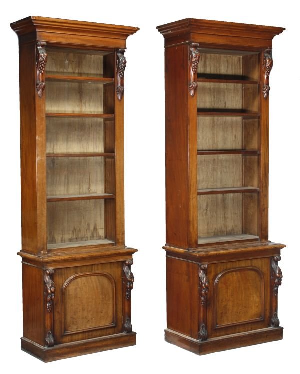 A pair of Victorian mahogany bookcases , circa 187
