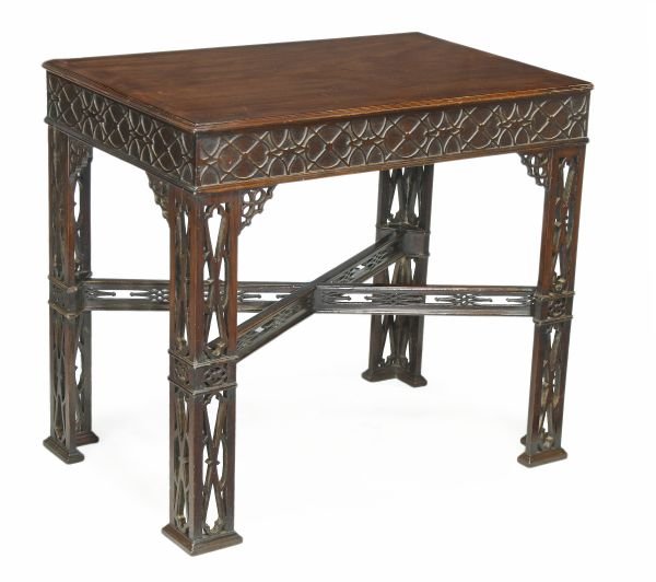 A mahogany silver table in George III style, circ