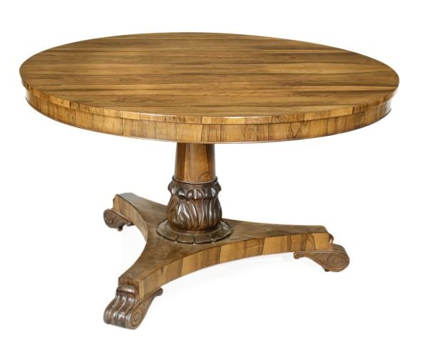 A Victorian rosewood circular centre table , circa