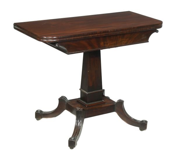 A Regency mahogany folding table , circa 1815, D-s