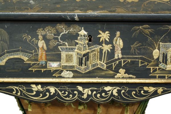 A Victorian ebonised and Chinoserie decorated work - 3