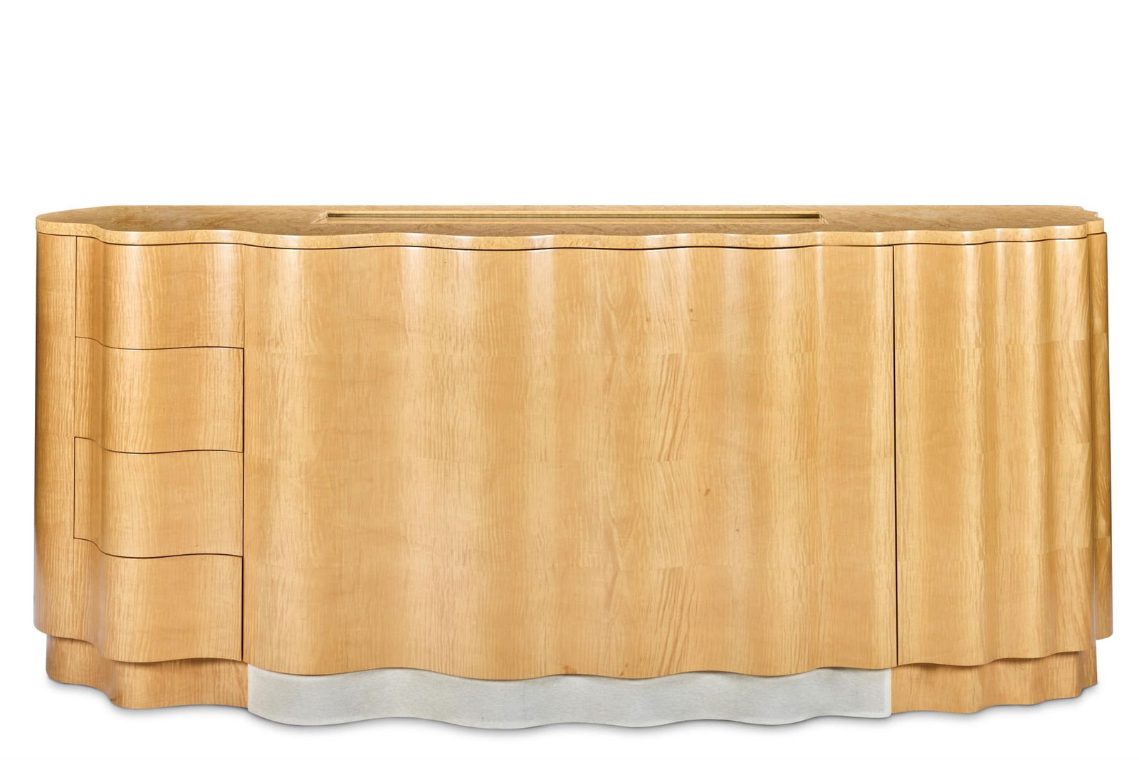 λ NICK ALLEN (BRITISH, B.1952), A LARGE 'WAVED' MEDIA CABINET, 2007 (1 of 4)