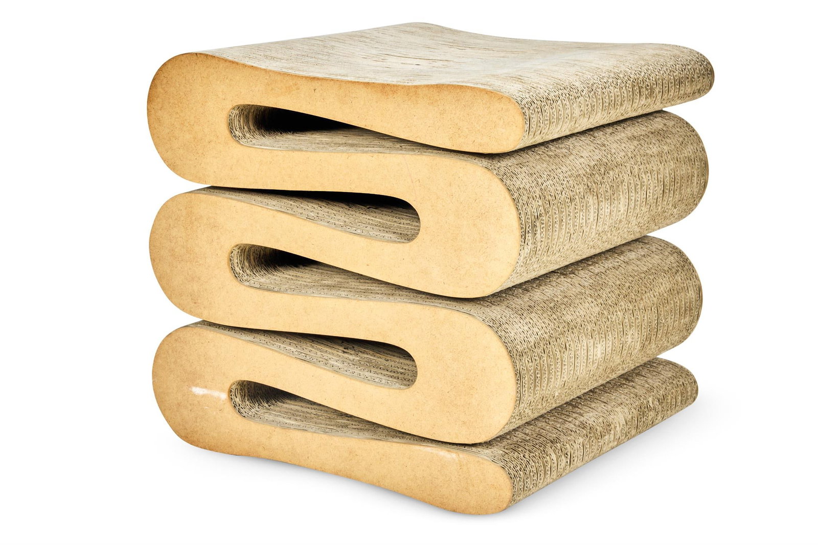 FRANK O. GEHRY (CANADIAN/AMERICAN, 1929-2025), A 'WIGGLE' STOOL, DESIGNED IN 1972 (1 of 3)