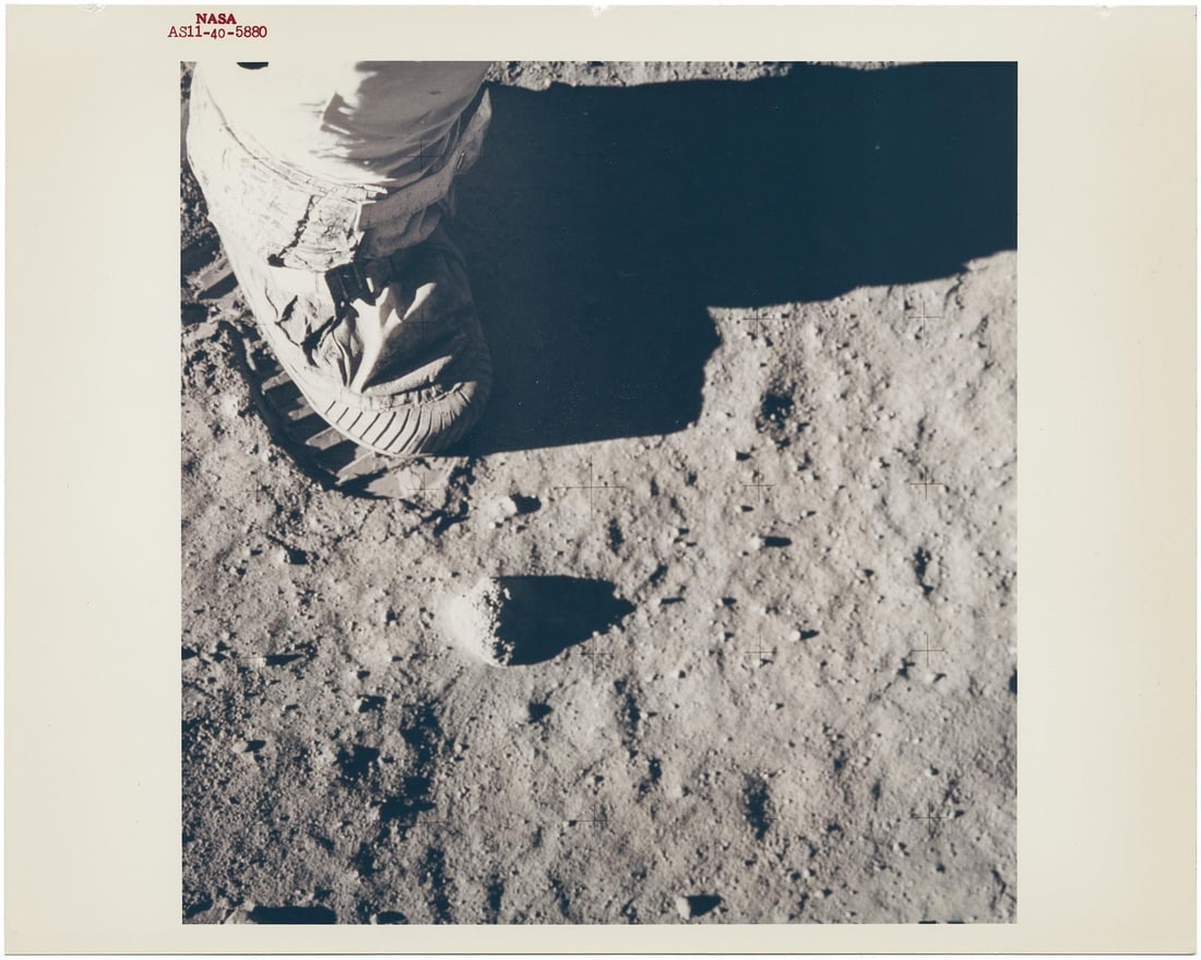 [Apollo 11] ONE GIANT LEAP FOR MANKIND: THE ASTRONAUT BOOTPRINT ON THE MOON (1 of 4)