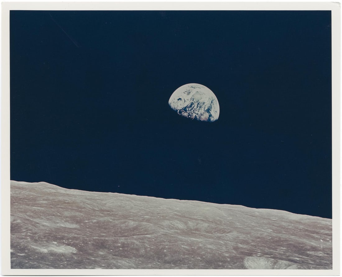 [Apollo 8] EARTHRISE: THE ICONIC FIRST COLOUR PHOTOGRAPH OF EARTHRISE OBSERVED BY HUMANS (1 of 4)