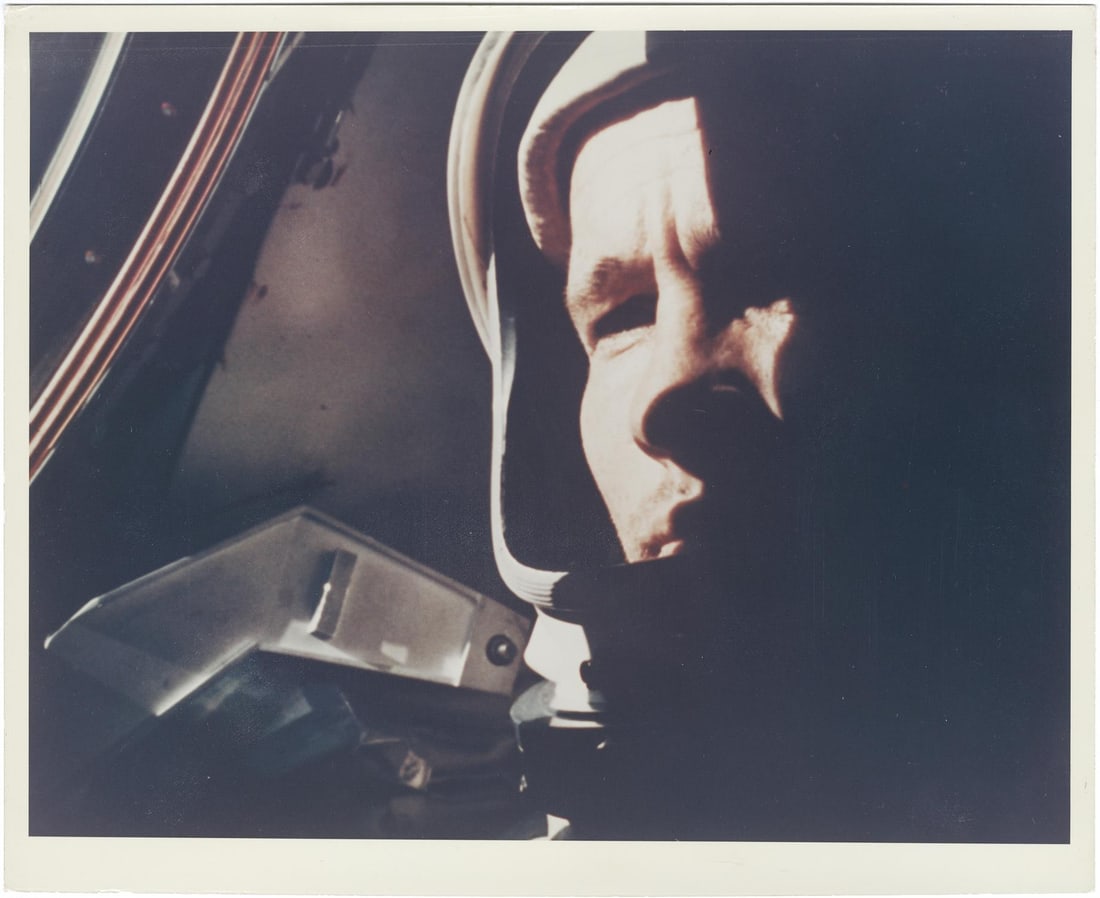 [Gemini IV] EXHILARATED ED WHITE IN THE GEMINI CAPSULE FOLLOWING AMERICA’S FIRST SPACEWALK (1 of 2)