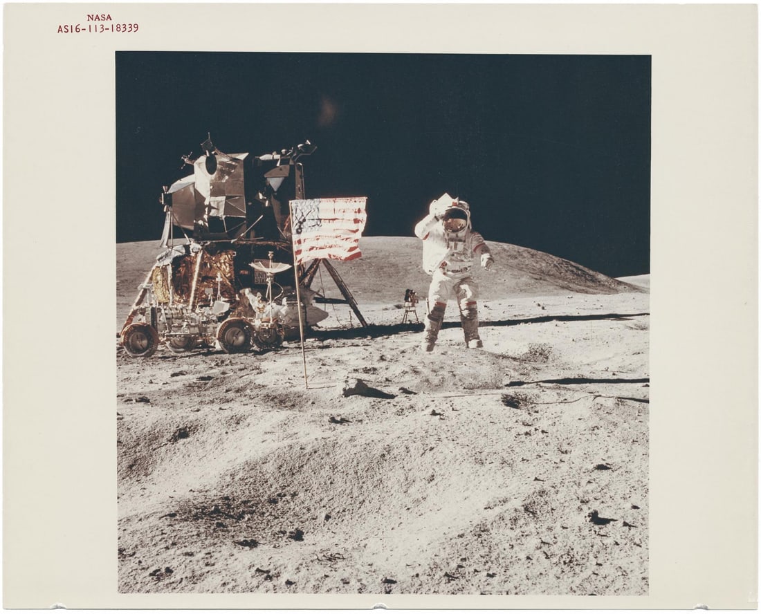 [Apollo 16] JOHN YOUNG'S JUMPING SALUTE (1 of 3)