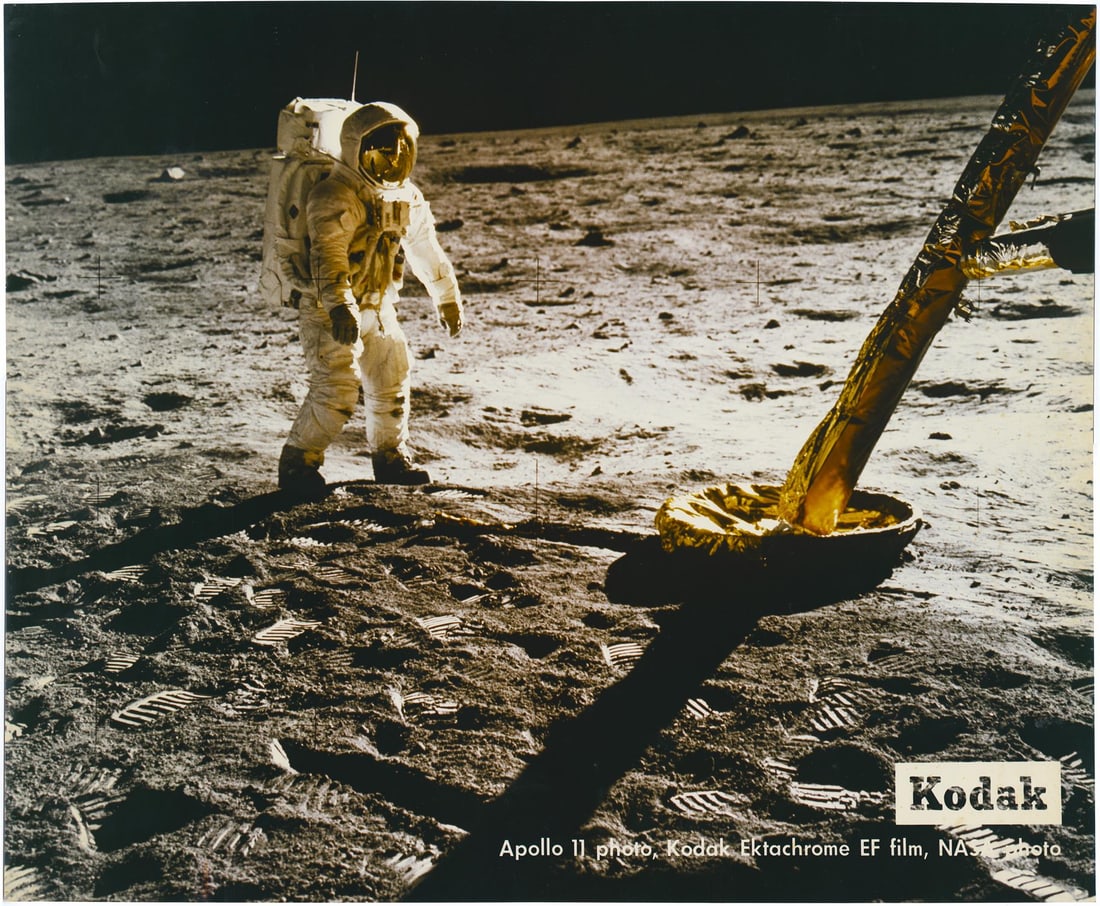 [Apollo 11] EXCEPTIONALLY LARGE, THE CELEBRATED PORTRAIT OF BUZZ ALDRIN ON THE MOON (1 of 3)