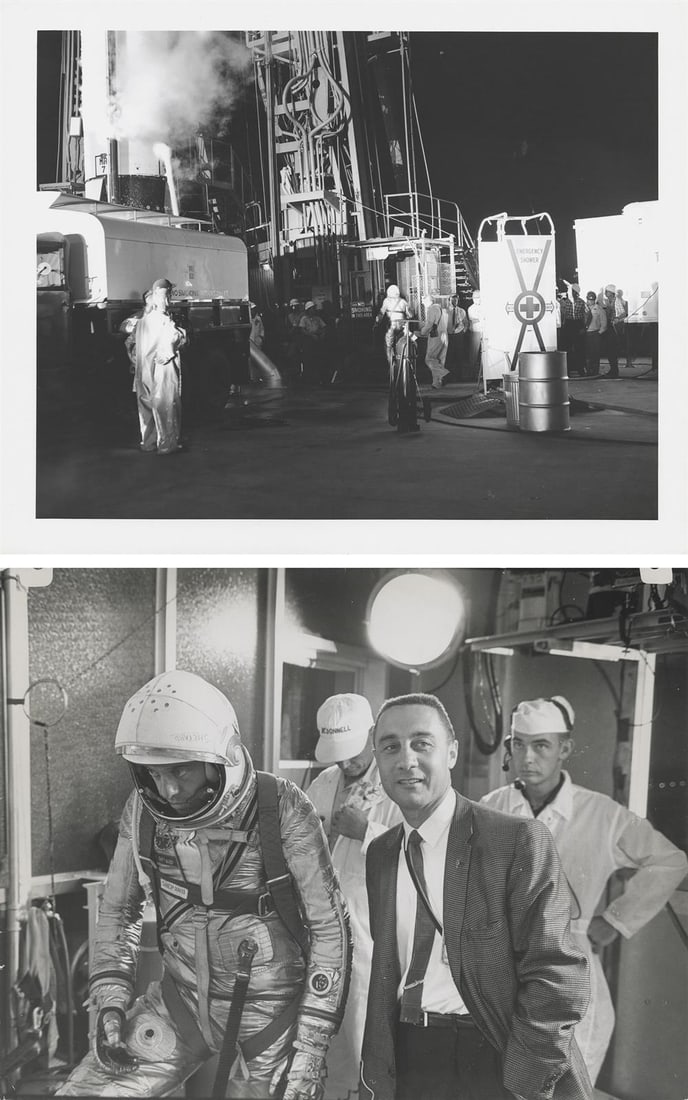 [Mercury Redstone 3] THE FIRST AMERICAN IN SPACE ALAN SHEPARD EMBARKING ABOARD FREEDOM 7 FOR LAUNCH (1 of 5)