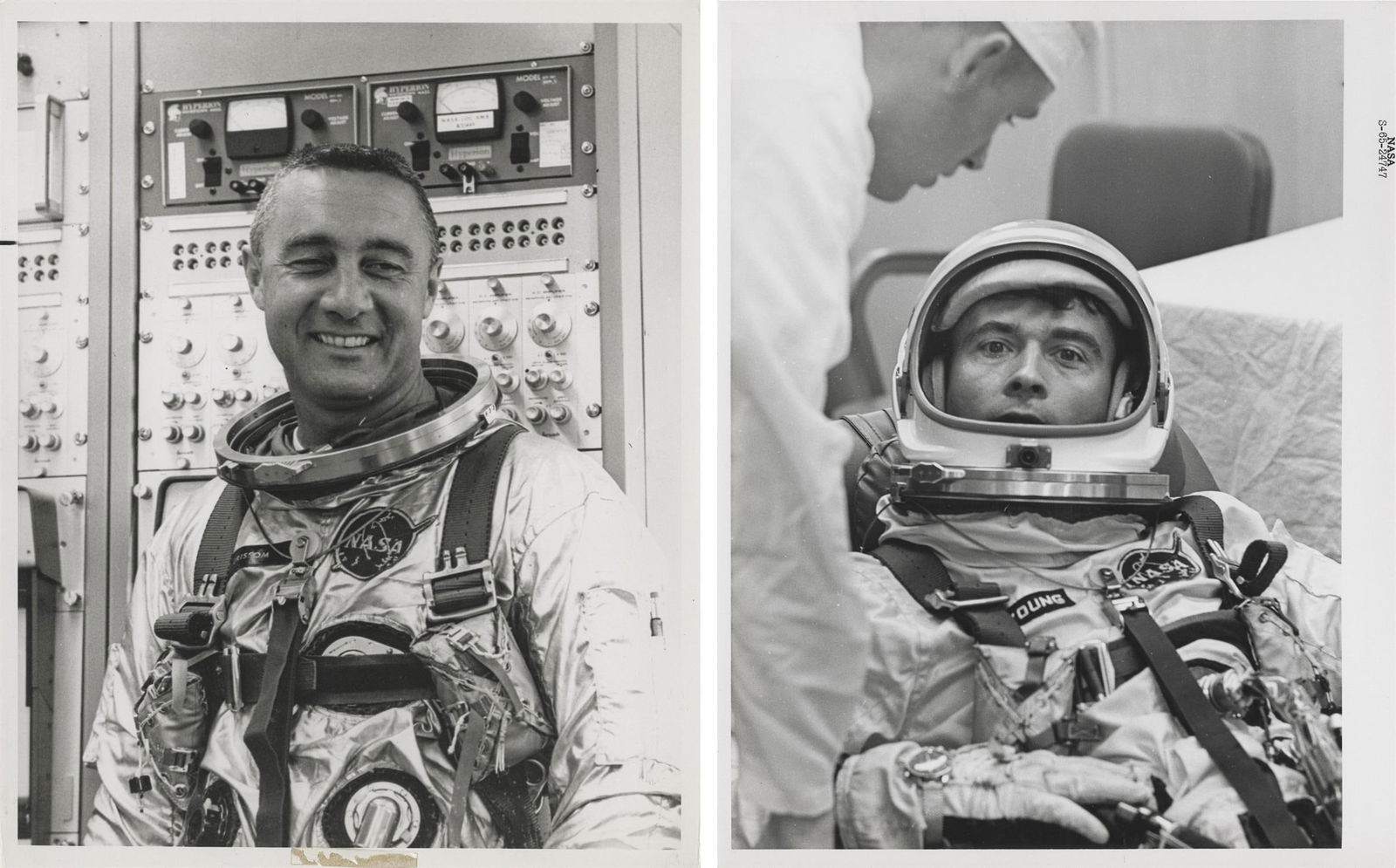 [Gemini III] PORTRAITS OF AMERICA’S FIRST TWO-MAN SPACE CREW, GUS GRISSOM AND JOHN YOUNG (1 of 5)