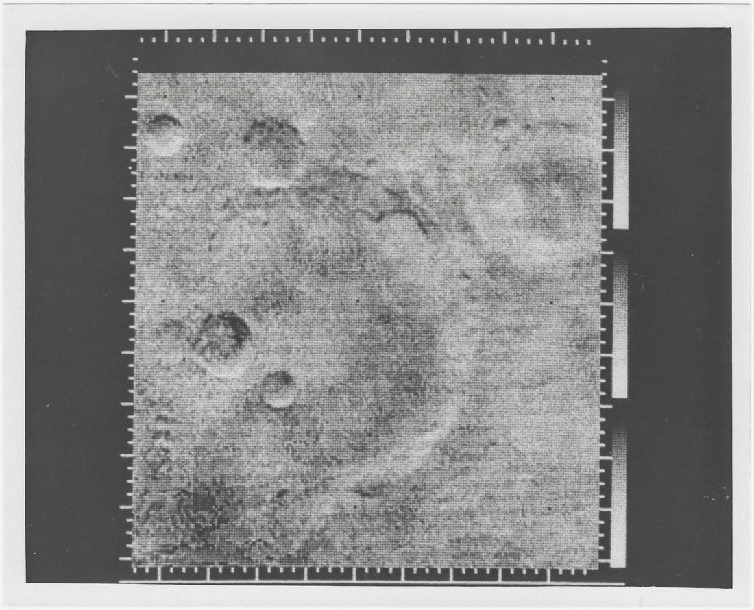 [Mariner IV] MARS, THE FIRST ENCOUNTER: PIONEERING CLOSE-UP VIEW OF THE PLANET: [Mariner IV] MARS, THE FIRST ENCOUNTER: PIONEERING CLOSE-UP VIEW OF THE PLANETNASA, 15 July 1965Printed 1965-1969.Vintage gelatin silver print on fibre-based paper.With NASA caption numbered 116-KSC-6