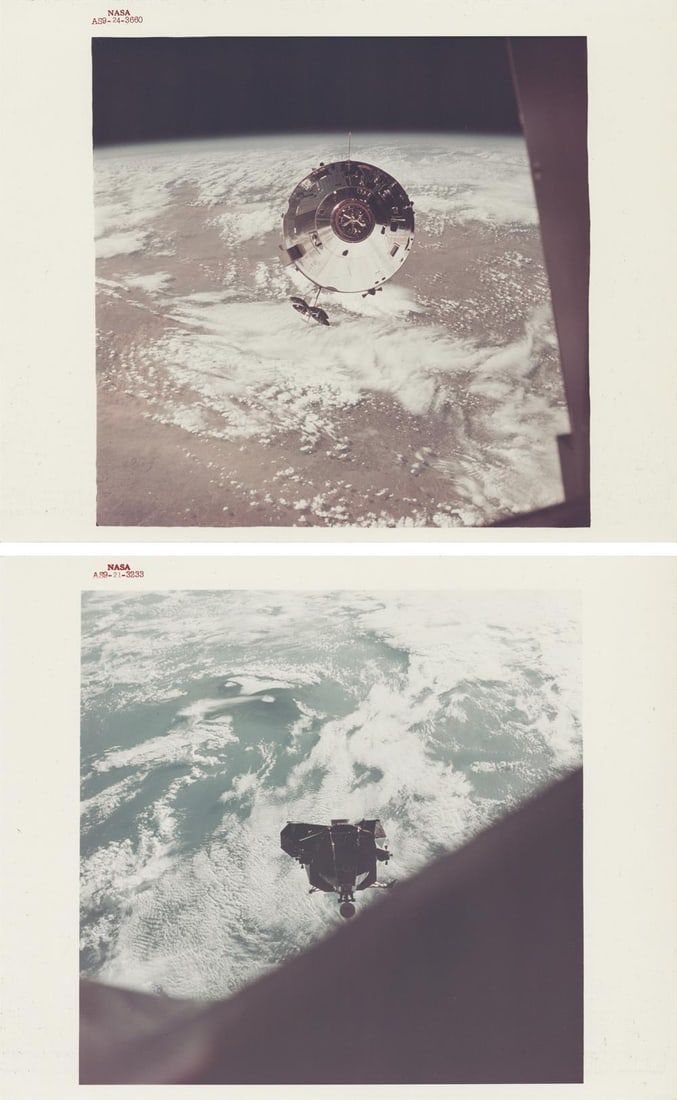 [Apollo 9] THE FIRST DOCKING OF COMMAND AND LUNAR MODULES, TWO MANNED U.S. SPACECRAFT (DIPTYCH) (1 of 6)