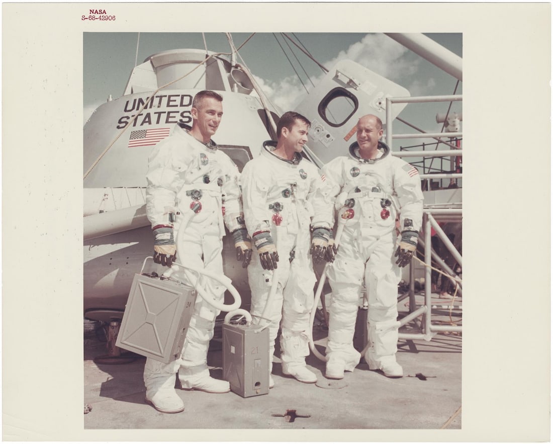 [APOLLO 10] THE PATHFINDERS TO ANOTHER WORLD: OFFICIAL CREW PORTRAIT (1 of 2)