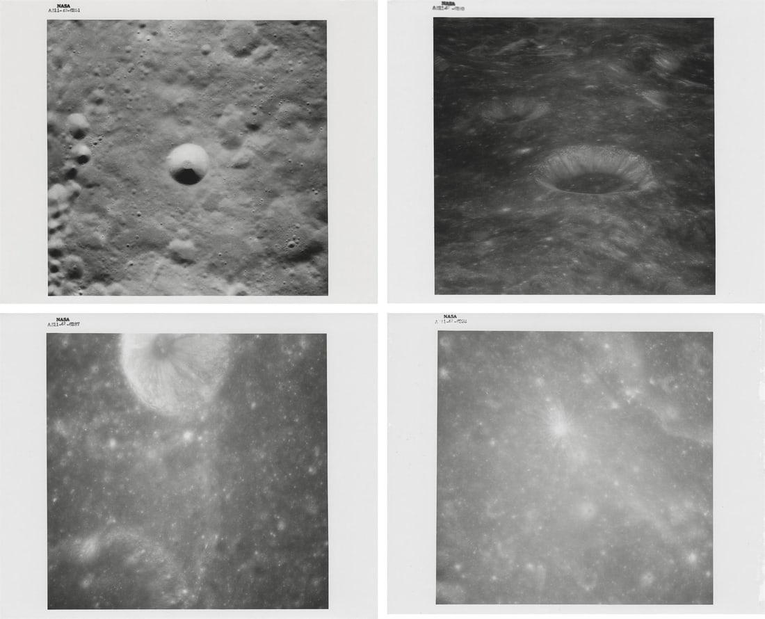 [Apollo 11] UNSEEN GHOSTLY FARSIDE MOONSCAPES FROM THE SPACECRAFT ON ITS THIRD ORBIT (four photos) (1 of 9)