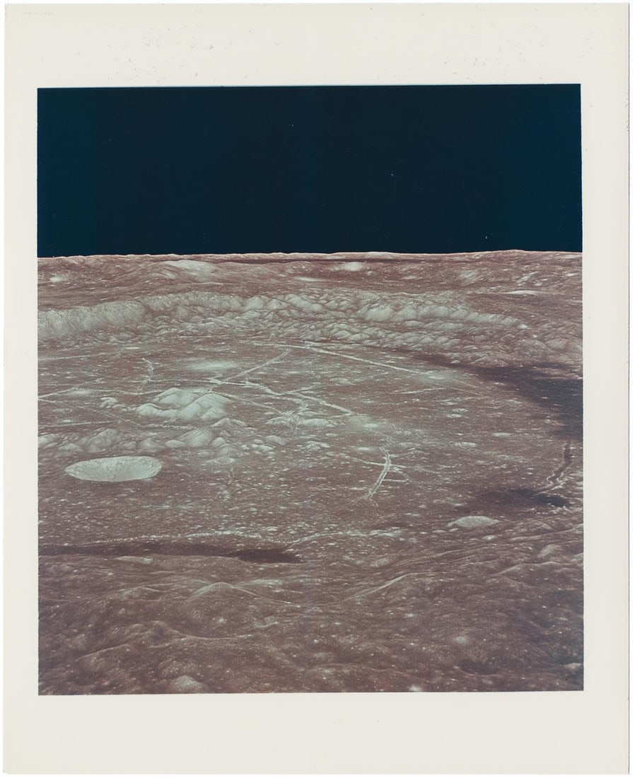 [Apollo 12] DRAMATIC LUNAR HORIZON OVER THE FLOOR OF CRATER HUMBOLDT (1 of 2)